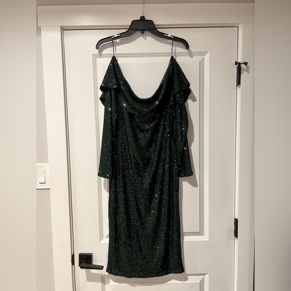 Baltic born dress sequin off the shoulder dress green